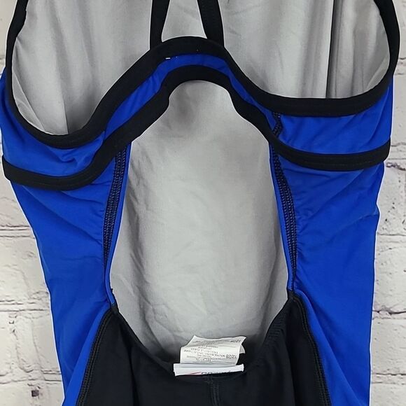 Speedo 12/28 Women's Blue PowerPlus Sprint Splice Free Back One Piece Swimsuit - Picture 3 of 10